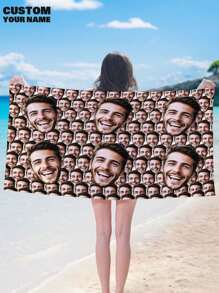 1 buc prosop de plajă personalizat cu fotografie amuzantă, prosop cu nume personalizat, prosop de piscină personalizat, pătură de plajă, exterior, cadou de ziua de naștere, decor de baie de vară, articole esențiale de călătorie, accesorii de călătorie, articole esențiale de plajă