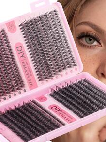 640/160PCS D Curl 8/10/12/14/16/18mm High Capacity False Lashes Book For Beginner, 30D 40D 50D 60D Mixed Style DIY At Home Lightweight And Soft Natural Look Reusable Wispy Lashes Extensions Suitable For Starter, Daily Wear, Party, Music Festival, Cosplay Eye Makeup Beauty