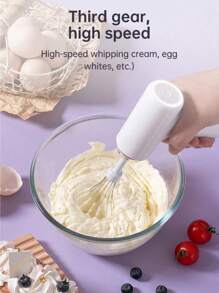 Wireless Rechargeable Hand Mixer - 3-Speed Cordless Whisk For Baking, Whipping Cream And Cooking, Compact Design With Auto Shut Off, Great For Home Bakers