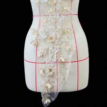 1pc 3D Embroidered Crystal Sequin Floral Lace Fabric Applique Decor, Front Chest And Back Patch, Hot Selling DIY Crafting Material, Versatile, Suitable For Birthday Party, Stage, Crafters (Patch, Applique)