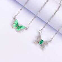 1pc Exquisite Elegant Butterfly Pendant Necklace, Romantic Women Jewelry Gift For Party, Friends, Family Holiday - Butterfly Necklace - View 7