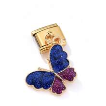 1/5/10pcs Elegant Fashion Gold Zirconia Crystal Heart, Letter, Leaf, Butterfly Pendant Modules - Ideal For DIY Bracelets, Rings, Gift