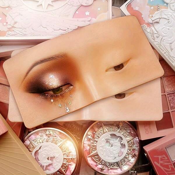 5D Realistic Silicone Eye Makeup Practice Board, Easy To Clean And Reusable Face Paint Practice Pad, Ideal Tool For Artists, Beginners, And Makeup Artists To Master Makeup Techniques