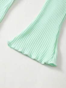 Infant/Baby Girl Cute Rabbit Embroidery Light Green 2 Pieces Set, Adorable & Fun Collection, Essential For Easter - Green - View 6