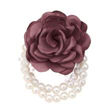1 st. Koreaanse stijl kralen imitatie champagne roos elegante pols bloem, geschikt voor bruiden, bruidsmeisjes, vrienden op bruiloften, Valentijnsdag, feesten