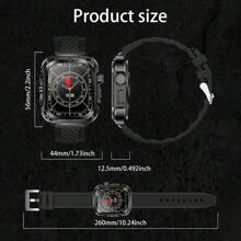 ESFOE 新款智能手表，配备 2.01 英寸高清屏幕、智能语音通话、天气预报、多种运动模式、闹钟提醒、计时多功能男女手表 - 黑色 - 查看 6