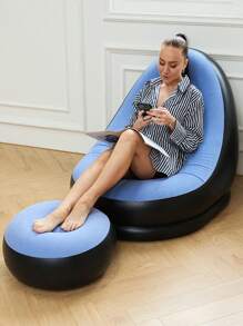 1pc Inflatable Sofa, Inflatable Camping Chair, Inflatable Slouchy Sofa, Inflatable Chair, Foldable Portable Inflatable Chair, Suitable For Living Room, Bedroom, Reading Room, Bedroom, Balcony, Outdoor Camping, Easy To Store And Carry, Leisure And Entertainment, Dorm, Backrest Chair - Multicolor - View 18