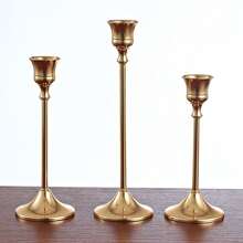[1/3pcs Elegant Metal Candlestick Holders] Elegant Metal Candlestick Holders Set For Wedding & Party Table Centerpieces - Lacquered Finish, Romance Theme, Tabletop Mounting, Versatile For Events, Receptions, Birthdays, Home Decor, (Candles Not Included) Gifts Graduation