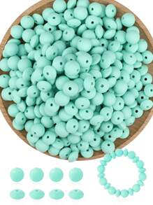 100Pcs Silicone Round Beads 12mm Mix Color Silicone Beads Charm Colorful Loose Spacer Jewelry Beads DIY Craft Beads For Making Necklace Bracelet Lanyard Keychain Accessories