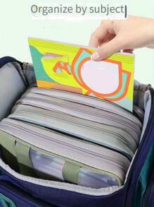 1pc Nylon Transparent File Folder, Portable Student Book Bag, Homework Tutoring Document Holder, Exam Paper Learning Pouch With Shoulder Strap,Back To School,School Supplies