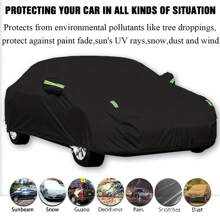 Car Cover, Outdoor Full Set Car Covers, 190T All Weather Waterproof Automobiles Cover, Sunscreen And Scratch Proof, Side Sliding Door, Universal Car Cover For Parking Lot Or Street - S - View 4