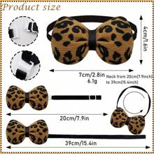 10pcs Assorted Pet Stylish Bowties, Classic High-End Design, Cute Camellia & Leopard Print Dog Bowties