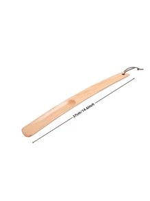 木制鞋拔 带手柄木质鞋拔 适合老年人、女士、男士和儿童