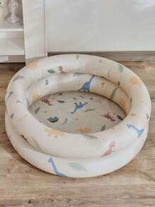 1 件装充气折叠卡通动物恐龙设计婴儿浴盆，户外幼儿熊和兔子游泳池，夏季 - 彩色 - 查看 14