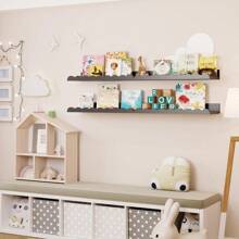 Estanterías para libros de guardería, 4 paquetes de estanterías flotantes para pared de niños, estanterías onduladas, estanterías para libros de pared para dormitorio de niños, habitación de niños pequeños, habitación de bebés, decoración de guardería