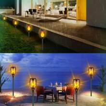 78cm 1 LAMPADA SOLARE 96 LED TORCIA FIAMMA EFFETTO FUOCO 350lm, Lampade da proiezione per paesaggio, luci solari per giardino esterno, torce solari, torce da giardino con effetto fiamma realistico, IP65 impermeabile, adatte per esterni, cortili, giardini, illuminazione del prato, luci LED calde fiamme tremolanti impermeabili luci torcia solare ornamenti da giardino illuminazione del paesaggio accensione/spegnimento automatico per vialetto cortile patio decorazione.