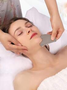 Stainless Steel Facial Massager Set: Roller + Heart-Shaped Gua Sha Plate. Helps Lift & Tighten Skin, Promote Cosmetics Absorption. Detachable & Washable, Reusable. Large Stainless Steel Gua Sha Plate For Body Massage, Great Gift For Friends And Family,Beauty,Skin Care Products,Spa,Self Care,Skin Care Tools,Face Care,Esthetician Supplies,Massage,Face Massage Tool,Face Roller - Multicolor - View 3