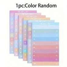 50pcs Colorful Threaded Memo Paper, Self Adhesive Memo, Suitable For School, Office, And Home Organizing, Available In Various Colors - Multicolor - View 9