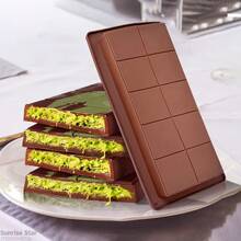 1pc/2pcs Deep Large And Thick Silicone Chocolate Bar Molds For Stuffed Bar, Made The Dubai Chocolate, Big Chocolate Candy Bar Mold For Filling Knafeh Pistachio Chocolate Bar