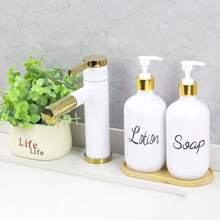 2Pcs Refillable Lotion Pump Dispenser, 500ml Large Capacity Bathroom Liquid Soap Dispenser With Funnel And Waterproof Label, Suitable For Cosmetic Lotion, Body Lotion, Hand Wash Bottle, Home Decor, Ideal Holiday Gift Back To School - Multicolor - View 12