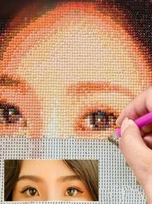 [Personnalisé] Peinture diamant 5D en kit DIY - Photo personnalisée ronde, paysage, portrait, animal de compagnie mignon, meilleur cadeau et décoration murale, convient pour anniversaire, mariage, vacances, pendaison de crémaillère