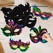 18 máscaras de desenho animado com 18 elásticos e 9 escovas para arranhar, presentes criativos de brinquedo para festas de fim de ano, baile de máscaras, meia face