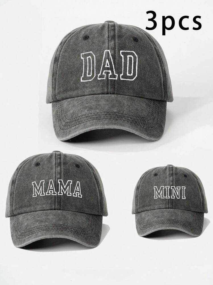 Family Matching Baseball Caps - Embroidered Papa Mama Mini, Adjustable Snapback Dad, Mom, Mini | Matching Hats | Set of Three Hats | Machine  main image 4