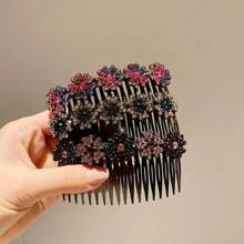 Nuevos peines de pelo con flores de cristal, clips antideslizantes para el flequillo, la parte de atrás de la cabeza y accesorios para el peinado