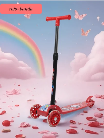 Patinetes de decoración navideña para niños, patinetes para niños y niñas de 3 a 12 años con 3 ruedas y luces LED,Scooter plegable económico,Scooter resistente al calor de México,Regalo para Día del Niño 2025