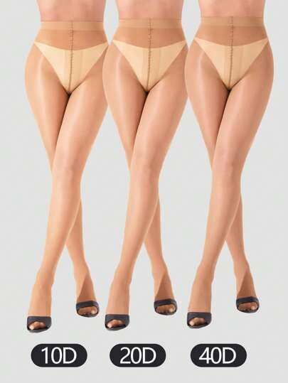 1 pezzo Collant donna in seta filata al core, 10/20/40 denari, sexy e alla moda (primavera, estate, autunno)