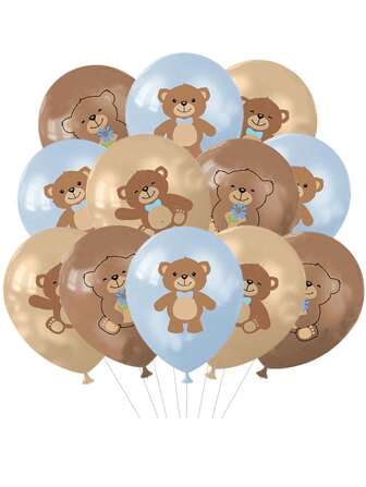 AFYPRTY 10pcs 12 Inch Teddy Bear Latex Balloon Birthday Balloon Party Decoration 1st Birthday Party Balloon Birthday Decoration Supplies Birthday Gifts