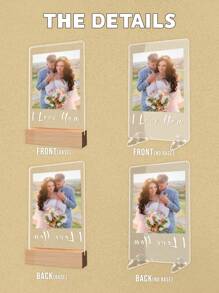 Customized Photo Acrylic Double Sided Backlit Night Light, Personalized Gift For Family/Friend/Girlfriend/Boyfriend/Mom/Dad, Home Decor, Anniversary 1pc Multi-Functional, Ornamental, Reusable Modern Custom, Unique Ideal Gifts, Valentine Day, Valentine Day Decor Birthday Graduation, Multi-Functional, Anti-Mold, Ornamental, Modern, Custom, Dad, Mom, Family,Home Decor Living Room - Style-2 - View 5
