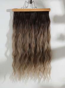 16 Clips en extensiones de cabello, 7 piezas de postizos de cabello, color negro marrón, 22 pulgadas de largo, fibra sintética ondulada natural resistente al calor, postizos para mujeres, para fiesta y uso diario