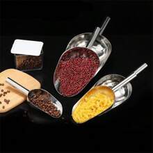 Juego de 1/3 piezas de cucharones de acero inoxidable gruesos, pala metálica multiusos para cubitos de hielo, helados, comida para mascotas, granos, harina, alimentos, té, palomitas, hielo, azúcar, frijoles, arroz - Diseño resistente, adecuado para uso doméstico en verano, restaurantes, bares y dispensador de bloques de hielo para camping al aire libre, regalo para el padre