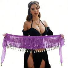 Belly Dance Belt Costumes Sequins Tassel Belly Dance Hip Scarf For Women Belly Dancing Belts Indain Colors Belt - Multicolor - View 3