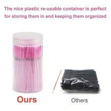 100 Pcs Disposable Mascara Wands, Crystal Eyebrow Spoolies Brush For Eyelash Extensions, Pink Lash Brushes With Container