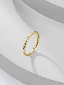 1 pieza Anillo de acero inoxidable de 2 mm para mujer, elegante y lujoso, de estilo discreto y casual, personalizable y versátil, apto para cualquier ocasión
