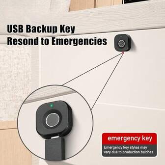 Handle-Style Fingerprint Cabinet Lock, Smart Biometric Cabinet Lock, Keyless Hidden Drawer Lock, Safety Lock Keyless DIY Hidden Drawer Lock For Files, Storage Cabinet, Wardrobe, Wooden Furniture, Waterproof