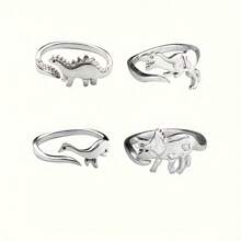 Personalisierter dicker Ring, Dinosaurier-Ring, modernes zierliches Jahrestags-Geschenk