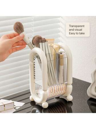 高端化妆刷架，大容量化妆品收纳盒，适用于办公桌、口红和笔的收纳