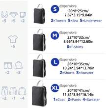 4PCS Portable Travel Storage Bag, Compression Storage Bag, Toiletry Cosmetics Clothes Compression Storage Bag, Twill Diamond Grid Storage Bag, With Double Zipper Compression Design To Save Space, For Sorting And Organizing Travel Luggage Items Home Bedroom Clothes Storage Organizer Closet Organization And Storage - Multicolor - View 4