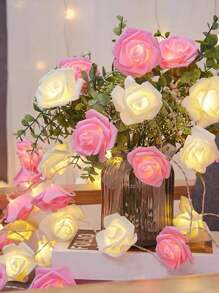 Rose Flower LED String Lights, Indoor Proposal Atmosphere Lights, Birthday Decor, Girls Room Decorative Lighting