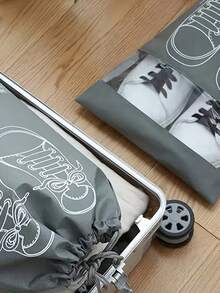 10 szt. Pyłoszczelne torby do przechowywania butów, torby do przechowywania butów ze ściągaczem, odpowiednie do podróży, na korytarz, do sypialni, do akademika, uniwersalne torby do przechowywania dla dzieci i dorosłych, niezbędne rzeczy do szkoły, (szary/czarny)