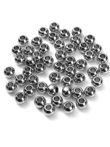 50pcs 3 4 5 6 8mm Stainless Steel Isolation Beads Ball Ornament Loose Seed Beads For DIY Bracelet Jewelry Making Supplies - Stainless Steel Spacer Beads - View 1