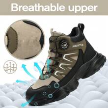 frysen frysen Chaussures de travail Chaussures de sécurité Hommes Femmes Embout en acier Anti-écrasement Léger Sportif Respirant Autobloquant Libération rapide Mode Chaussures de protection 36-46 EU