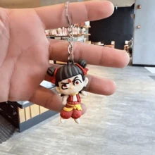 New Nezha 2 Magic Child Havoc In The Sea Keychain, Nezha Cute Decoration Backpack Pendant, PVC Key Chain Gift