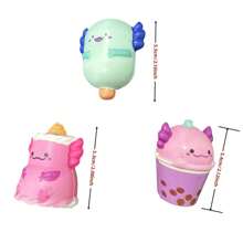 4PCS/8PCS/12PCS 迷你柔软玩具圣诞新年派对礼品玩具彩色泡沫柔软玩具墨西哥钝口螈玩具游戏奖品 PU 玩具生日快乐挤压玩具挤压手指坐立不安感官玩具 - 彩色 - 查看 5