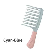 1 Pc Double Row Wavy Curly Hair Comb - Texture Handle, Scalp Massage Comb - Fluffy Comb, Anti-Static Curly Hair Styling Comb, Suitable For Barber Shops, Outdoor Carrying, Indoor Self-Use Curly Hair Comb