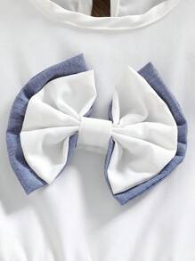 2 件套女童夏季优雅可爱时尚简约百搭双层蝴蝶结装饰无袖吊带背心搭配蝴蝶结装饰阔腿裤，适合上学和外出