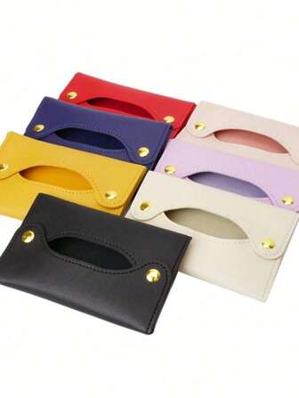 1件日韩简约PU皮抽屉包便携迷你面巾纸收纳袋ins风车载纸巾盒返校旅行高颜值钥匙扣挂件钥匙扣配件女